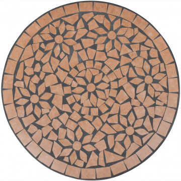 Masă de bistro, cărămiziu, 60 cm, mozaic - Img 3