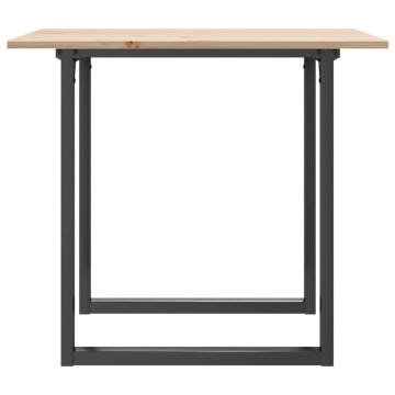 Masă de bucătărie, cadru O, 80x80x75 cm lemn masiv pin și fontă - Img 8