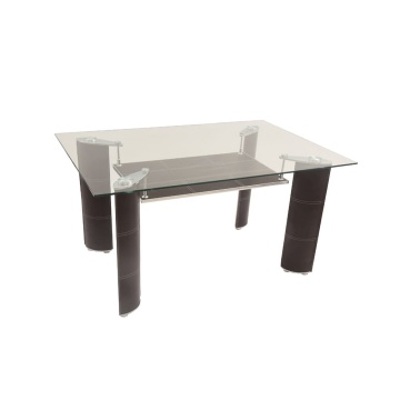 Masă de bucătărie mb-05 m, 130x90x72 cm, metal, sticla securizata - Img 1