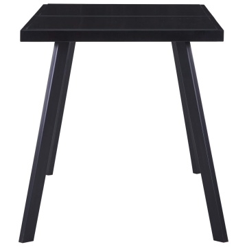 Masă de bucătărie, negru, 140 x 70 x 75 cm, sticlă securizată - Img 3