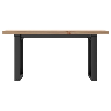 Masă de cafea, cadru O, 90x40x45,5 cm, lemn masiv pin și fontă - Img 4