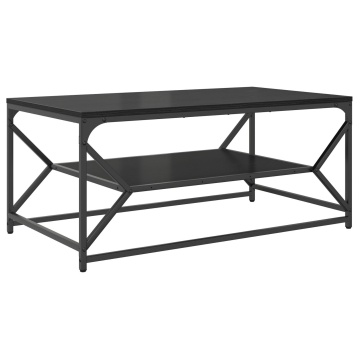 Masă de cafea cu raft, stejar negru, 90x50x40 cm lemn prelucrat - Img 2