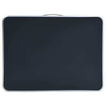 Masă de camping pliabilă cu cadru metalic, gri, 80 x 60 cm - Img 4
