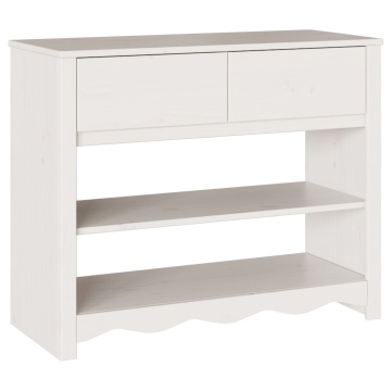 Masă de Consolă DRAMMEN Alb 89,5x37x73 cm Lemn Solid Pin - Img 2