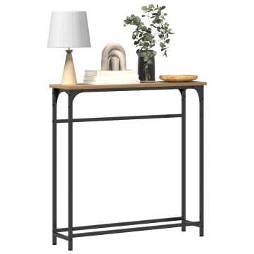 Masă de console Artisan Oak 75x19,5x75 cm din lemn și oțel - Img 3