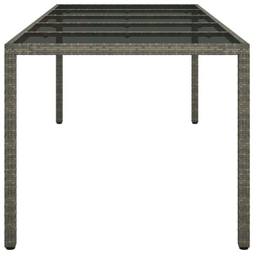 Masă de dining pentru grădină Gri 250x100x75 cm Poliratan - Img 4