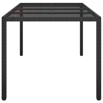 Masă de dining pentru grădină Neagră 190x90x75 cm Poliratan - Img 4