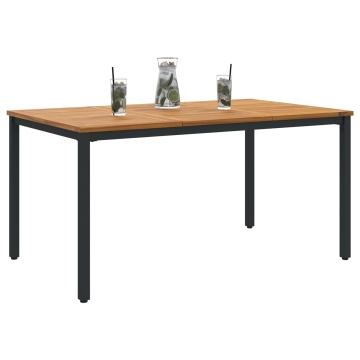 Masă de grădină 150x90x75 cm din lemn masiv de acacia și metal - Img 3