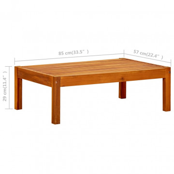 Masă de grădină, 85x57x29 cm, lemn masiv de acacia - Img 5
