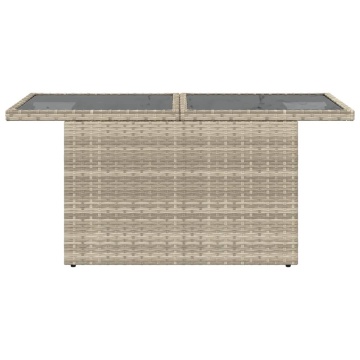 Masă de grădină cu blat din sticlă, gri deschis, 100x55x73 cm - Img 8