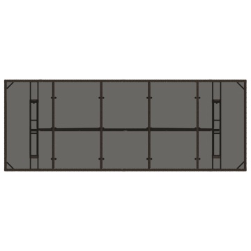 Masă de grădină cu blat din sticlă maro 240x90x75 cm poliratan - Img 5