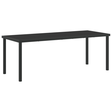 Masă de grădină Neagră 200x80x73 cm Sticlă întărită - Img 2