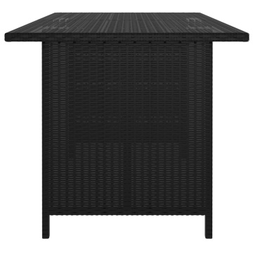 Masă de grădină, negru, 110x70x65 cm, poliratan - Img 3