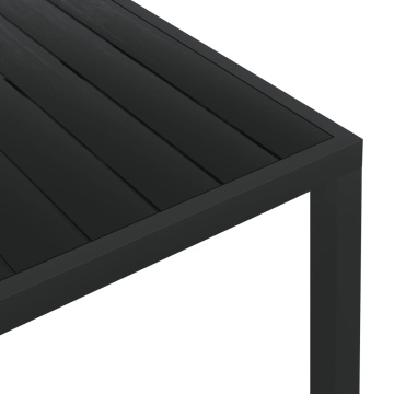 Masă de grădină, negru, 185 x 90 x 74 cm, aluminiu și WPC - Img 4