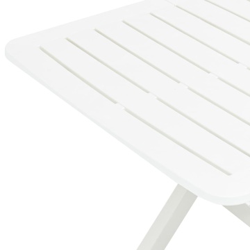 Masă de grădină pliabilă, alb, 79 x 72 x 70 cm, plastic - Img 6