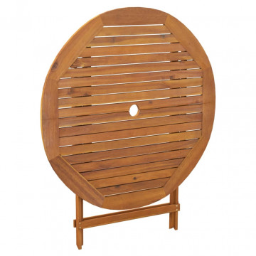 Masă de grădină pliabilă, Ø 90x75 cm, lemn masiv de acacia - Img 5