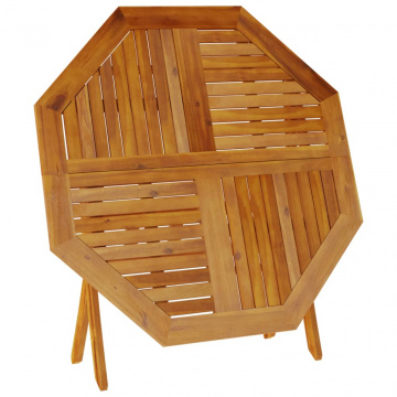 Masă de grădină pliabilă, Ø110x75 cm, lemn masiv acacia - Img 7