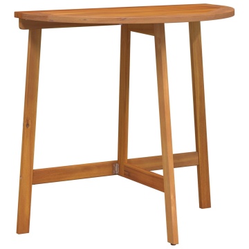 Masă de grădină pliabilă semi-rotundă 78x46x75 cm din lemn masiv de acacia - Img 2