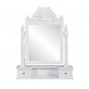 Masă de machiaj cu oglindă mobilă dreptunghiulară, MDF - Img 1