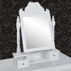 Masă de machiaj cu oglindă mobilă dreptunghiulară, MDF - Img 5