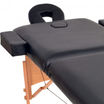 Masă de masaj pliabilă cu 2 zone, 10 cm grosime, negru - Img 4