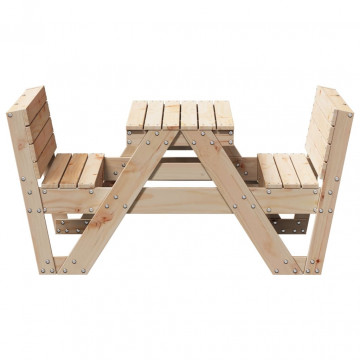 Masă de picnic pentru copii, 88x122x58 cm, lemn masiv de pin - Img 8