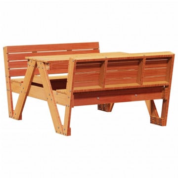 Masă de picnic pentru copii, maro, 88x122x58 cm, lemn masiv pin - Img 5
