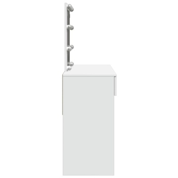 Masă de toaletă cu LED, alb, 100x40x130 cm - Img 5