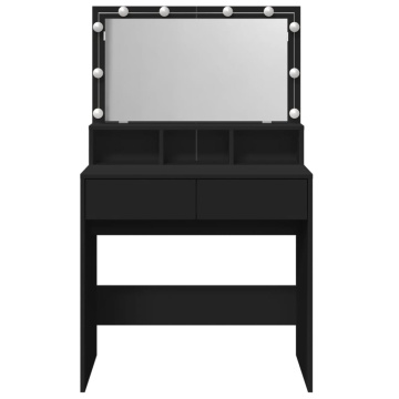 Masă de toaletă cu LED, negru, 80x41x134,5 cm - Img 8