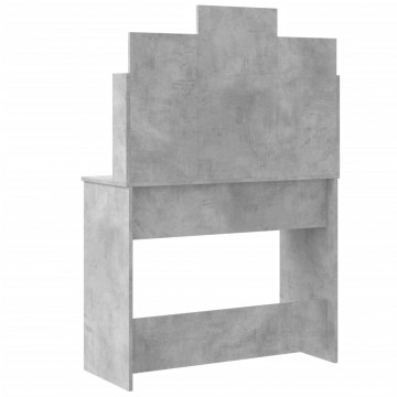 Masă de toaletă cu LED-uri, gri beton, 96x40x142 cm - Img 6