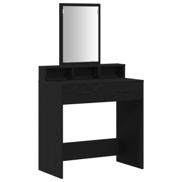 Masă de toaletă Stejar negru MDF și sticlă 79 x 41 x 140 cm - Img 2