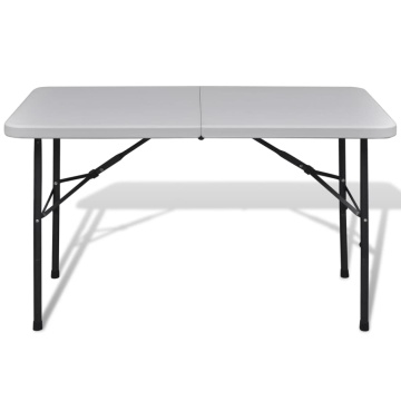 Masă grădină pliabilă HDPE 122 cm Alb - Img 2