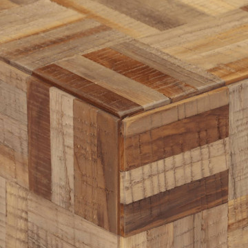 Masă laterală, 40x40x45 cm, lemn masiv de tec reciclat - Img 8