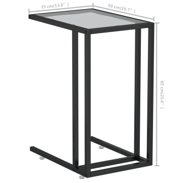 Masă laterală de calculator, transparent, 50x35x65 cm, sticlă - Img 6