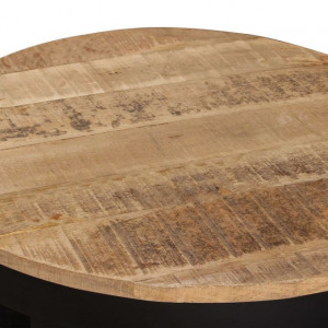 Masă laterală din lemn masiv de mango nefinisat, 60 x 40 cm - Img 8