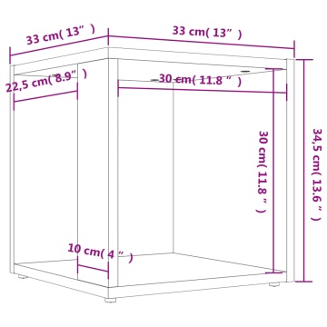 Masă laterală, gri beton, 33x33x34,5 cm, PAL - Img 7
