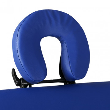 Masă masaj pliabilă, 3 zone, albastru, cadru de lemn - Img 2