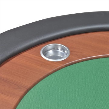Masă poker 10 persoane, zonă dealer și suport jetoane, verde - Img 7
