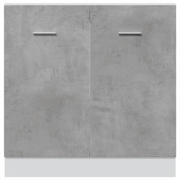 Mască de chiuvetă, gri beton, 80 x 46 x 81,5 cm, PAL - Img 8