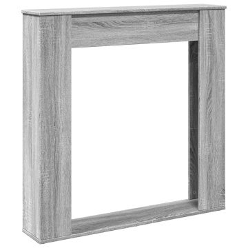 Mască de șemineu, sonoma gri, 100x20x100 cm, lemn prelucrat - Img 2