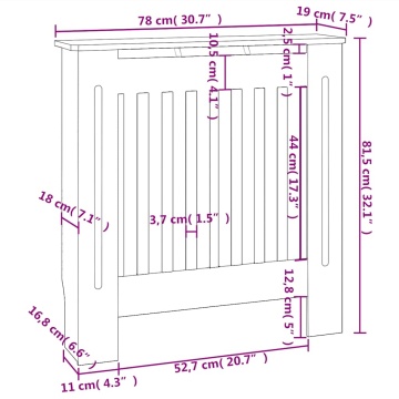 Mască pentru calorifer, alb, 78 cm, MDF - Img 8