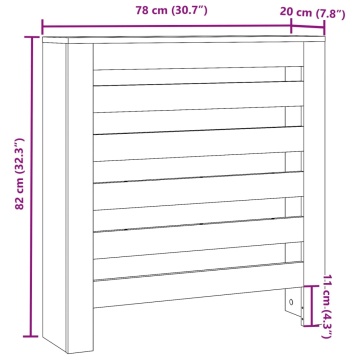Mască pentru calorifer, alb, 78x20x82 cm, lemn prelucrat - Img 7