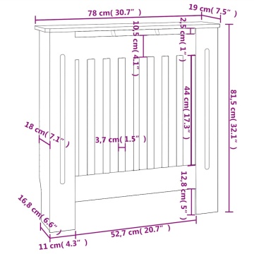 Mască pentru calorifer, gri, 78 cm, MDF - Img 7