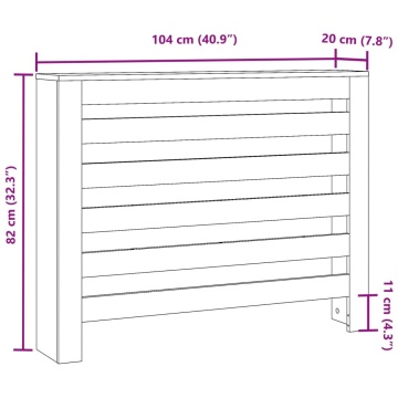 Mască pentru calorifer, gri beton, 104x20x82 cm, lemn prelucrat - Img 7