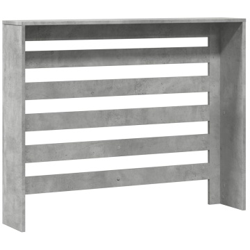 Mască pentru calorifer, gri beton, 104x20x82 cm, lemn prelucrat - Img 8