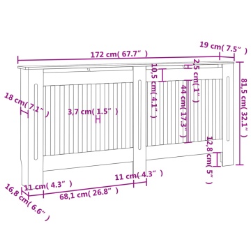 Măști de calorifer, 2 buc., alb, 172 cm, MDF - Img 4