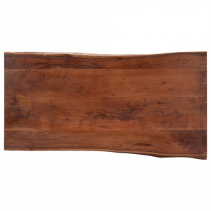 Măsuță cafea, muchii naturale, 115x60x40 cm, lemn masiv acacia - Img 8