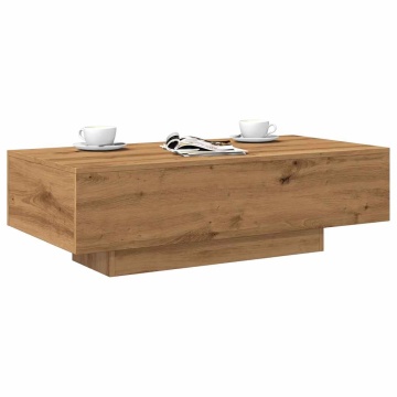 Măsuță cafea, stejar artizanal, 100x49,5x31 cm, lemn prelucrat - Img 1