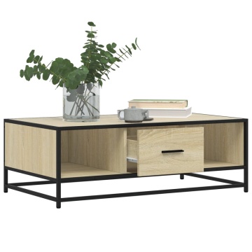 Măsuță cafea stejar sonoma 100x57x35 cm lemn prelucrat și metal - Img 4