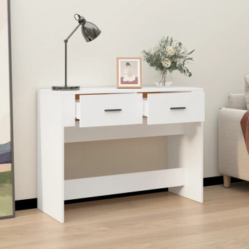 Măsuță consolă, alb, 100x39x75 cm, lemn compozit - Img 3